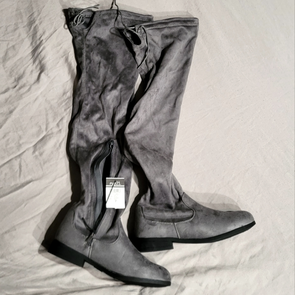 New with tags Rue 21 Over the Knee Tie Boots